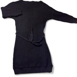 Cupshe Black Long Sleeve Knit Dress